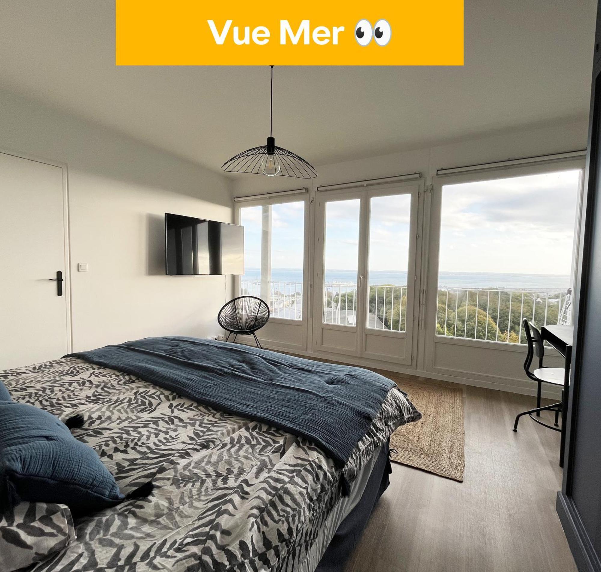 Nouveau! Appartement Vue Mer 180° Et Place Parking Breszt Kültér fotó